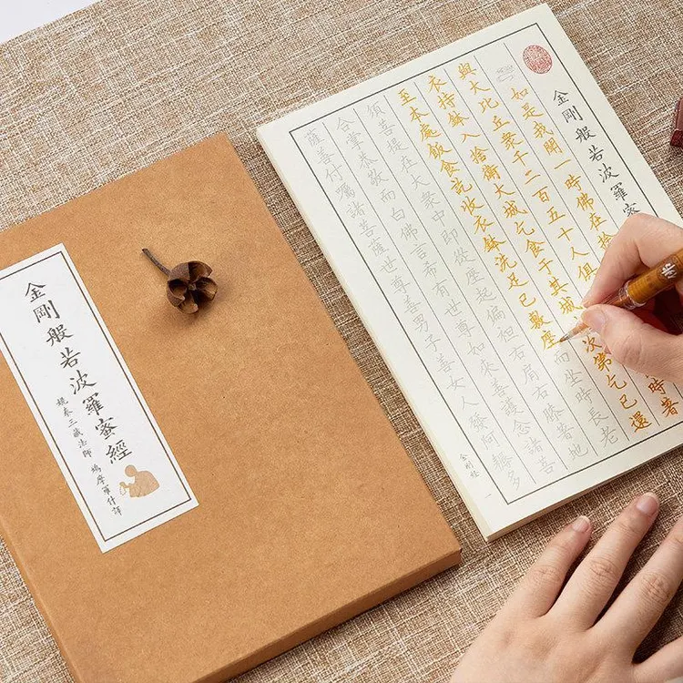 心经抄写本硬笔描红字帖 金刚复古散页描红临摹练字帖