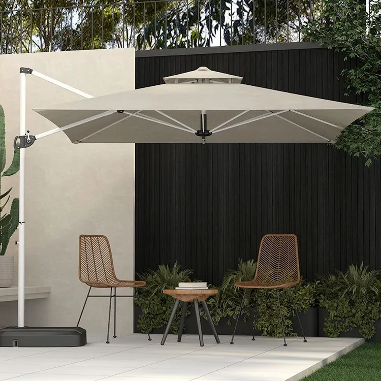 户外庭院遮阳伞沙滩伞露台阳台大太阳伞露天花园室外带灯罗马伞