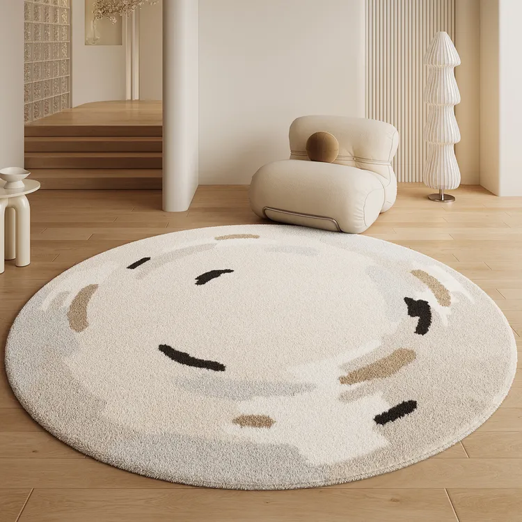 圆形地毯垫圆形摇椅地毯垫加厚地垫家用仿羊绒布艺摇摇椅专用垫子