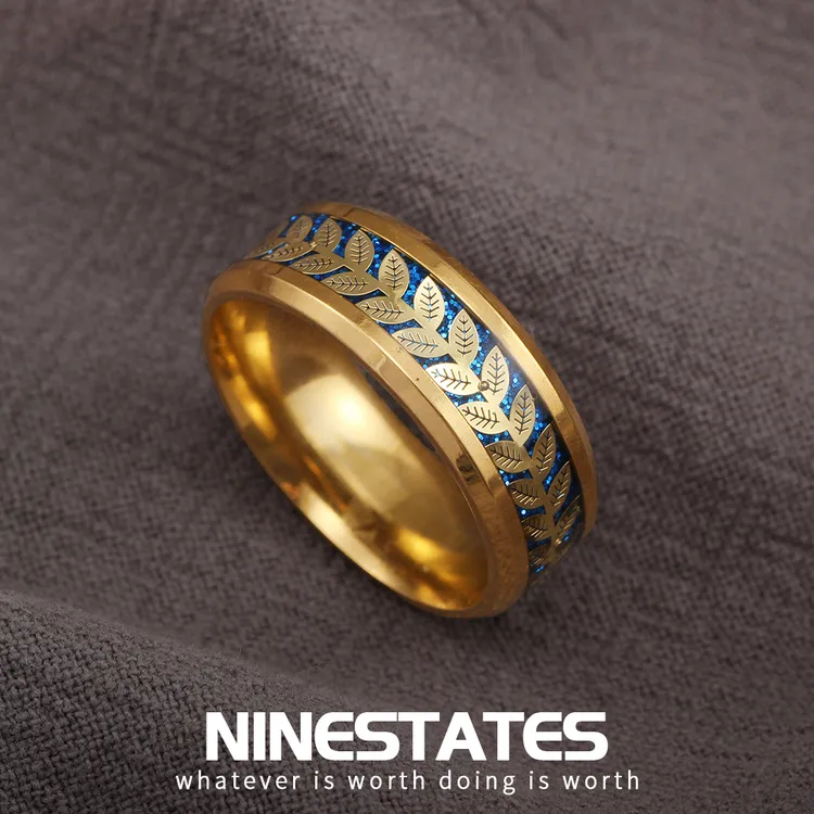 钛钢戒指 【叶律】高级感轻奢款女男士素圈金色戒指小众情侣手饰品