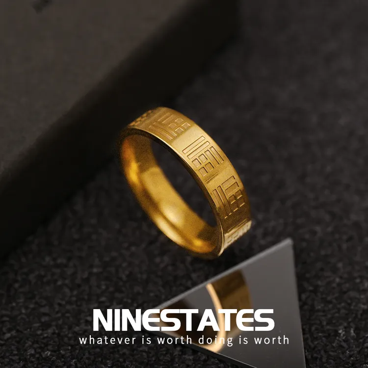 钛钢戒指 【专属男生】高级感轻奢男士素圈金色戒指小众情侣手饰品