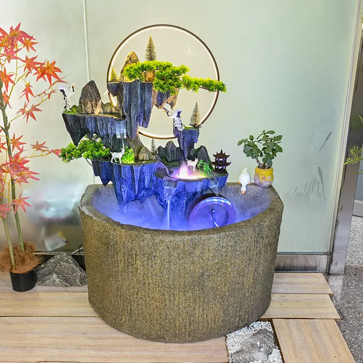 室外庭院阳台养鱼池流水摆件循环水户外流水景观造景摆件