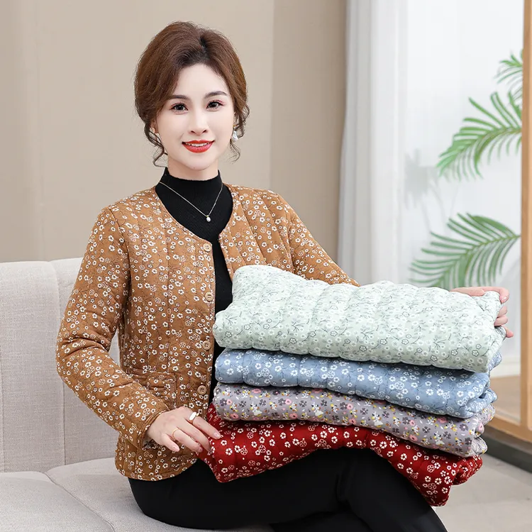 妈妈冬装内胆棉袄短款小棉衣中老年人女装冬季新款保暖棉服外套