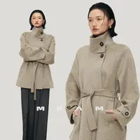 MPAM绵羊毛羊绒双面呢大衣外套女916