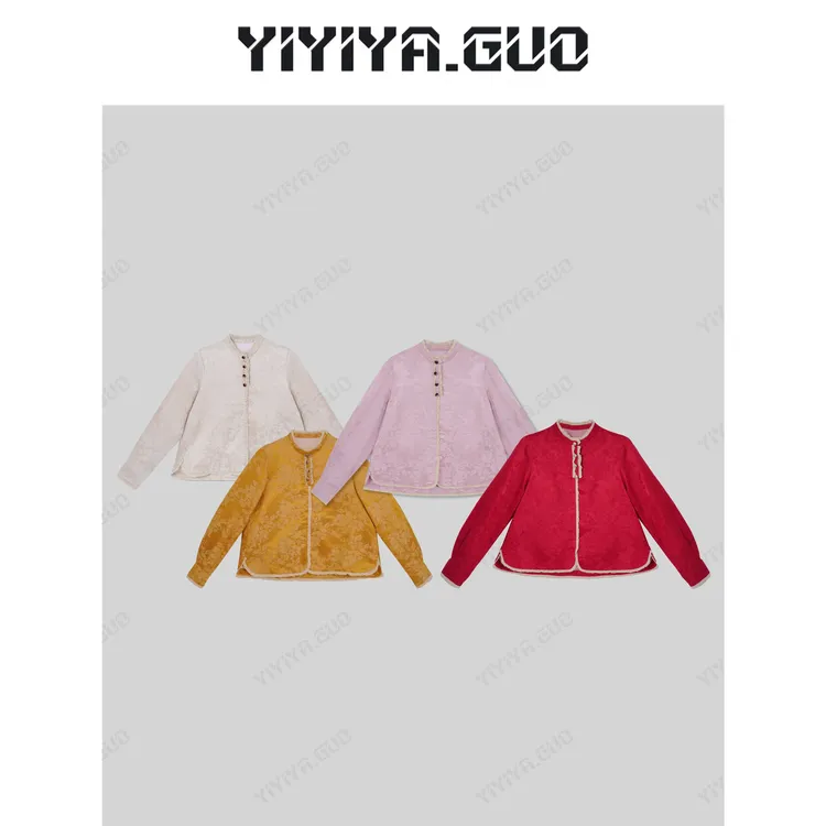 yiyiya.Guo艺艺吖【韵花瑶】新中式中国风小立领提花上衣20242974