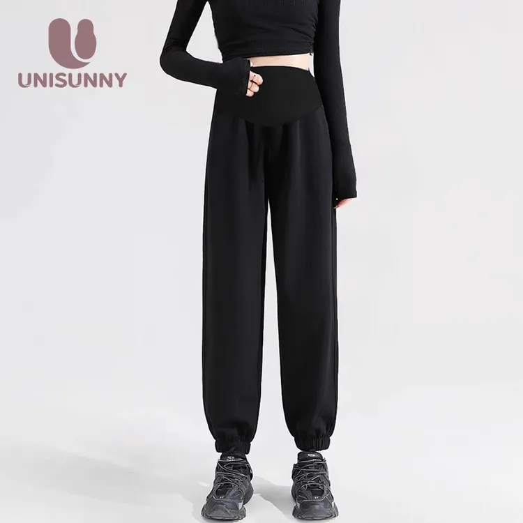 unisunny孕妇裤春秋2025新款纯棉外穿运动休闲卫裤春季孕妇打底裤