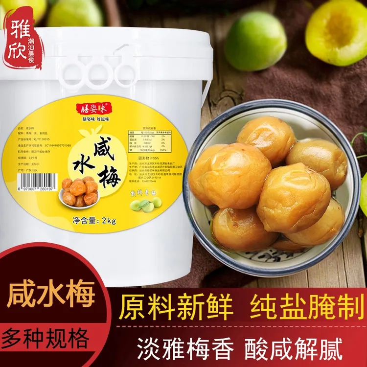 汕头咸水梅酸梅汤颗粒潮汕特产腌制青竹梅酸咸梅调料梅子酱泡水