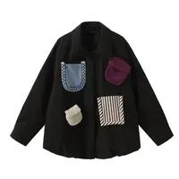 【四口袋】趣味口袋轻薄棉服女休闲百搭设计感冬季新款外套.Y7290