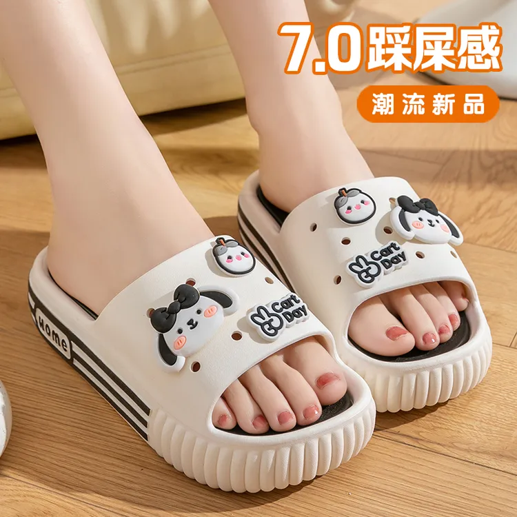 拖鞋女款2025夏季防滑居家外出时尚新款超厚高级休闲室内松糕拖鞋