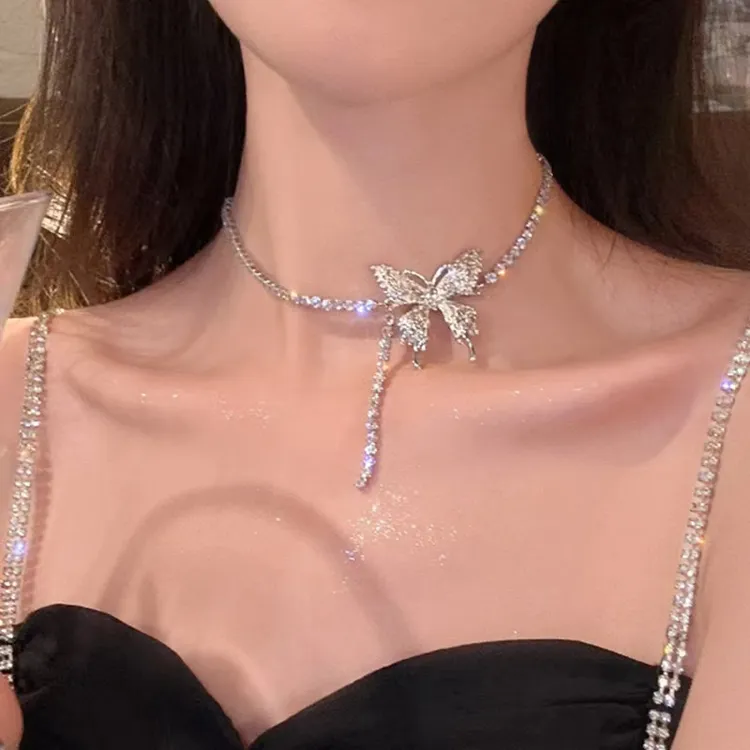 合金婚庆饰品 蝴蝶精致项链日常百搭新娘饰品L011