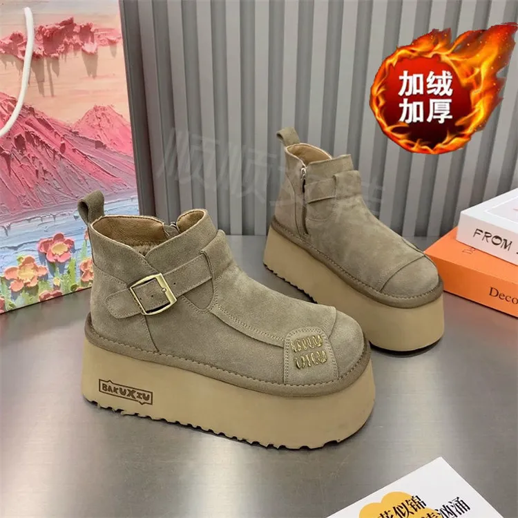 厚底雪地靴女款冬季加绒加厚保暖东北大棉鞋女桑坡村抗寒舒适棉靴