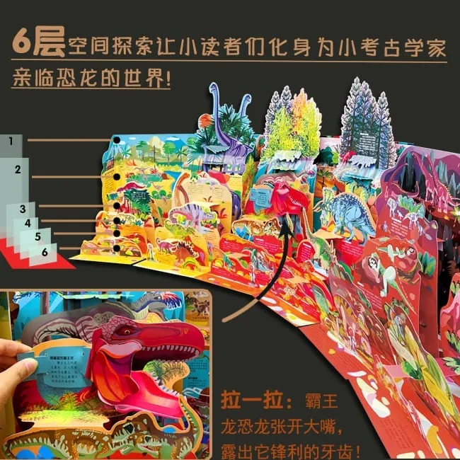 好玩大科普：恐龙大探秘 超大立体翻翻书 恐龙科普 6层立体儿童节