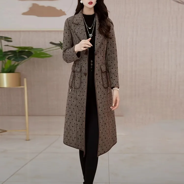 丽丝精纺两面穿外套2025春秋新款气质修身显瘦时尚中长款女士风衣