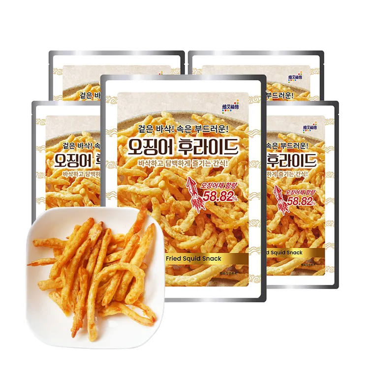 维艾福缔油炸鱿鱼丝原味海鲜零食袋装脆条酥炸鱿鱼下酒菜30g/5袋