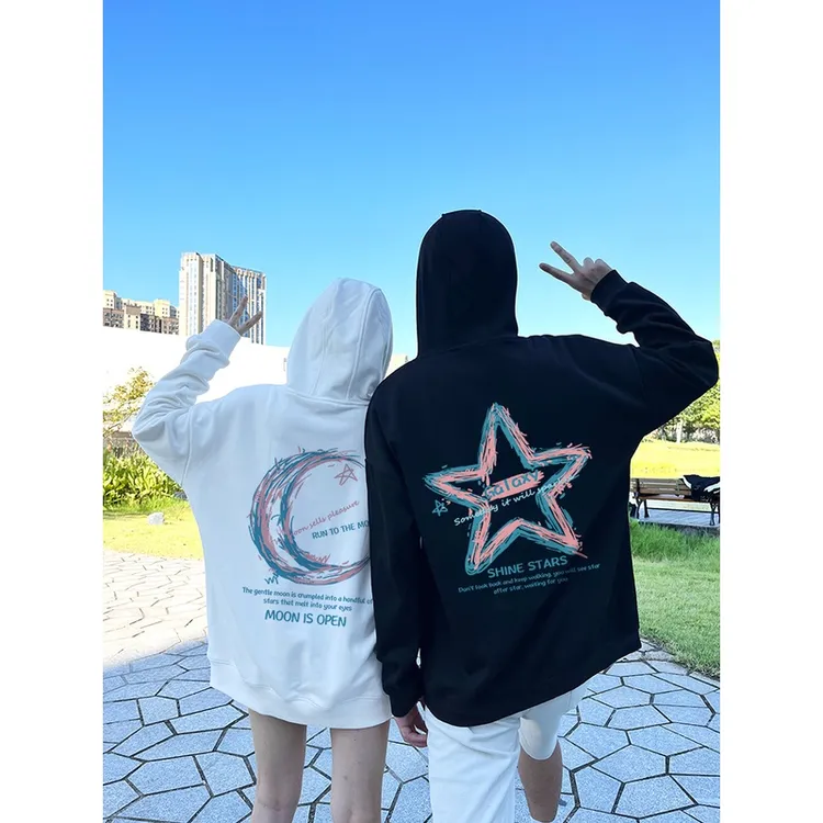 青少年情侣装初秋卫衣2025新款潮牌网红情侣装2025新款一男一女
