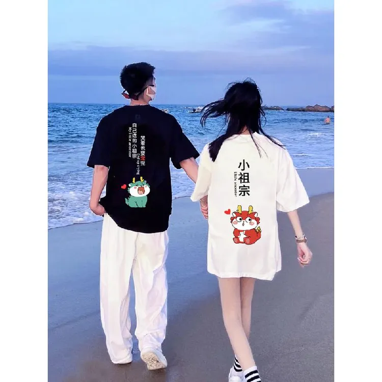 不一样情侣装夏装纯棉t恤2025新款潮牌夏季高级感特别的disoo短袖