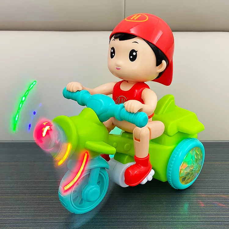 儿童电动特技三轮车宝宝0-1一2周岁半男孩3女孩子4发光音乐摩托车