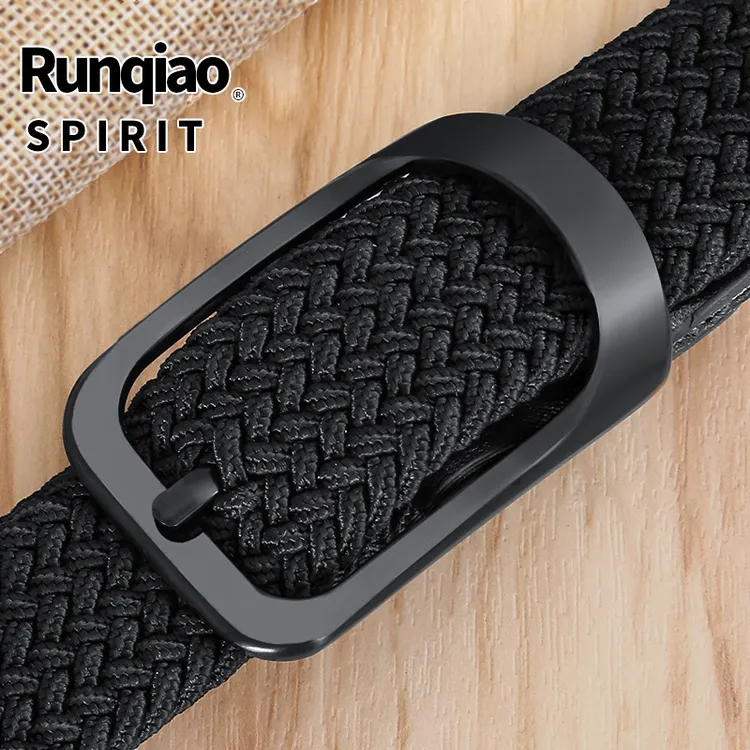 夏季弹力编织免打孔腰带男女潮百搭韩版松紧弹性帆布皮带高档裤带