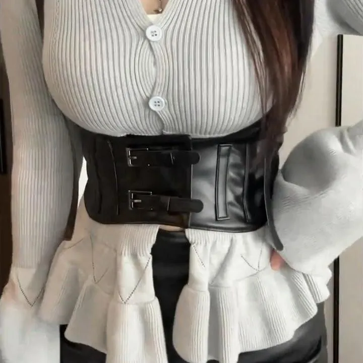 背带式吊带腰封微胖辣妹梨型身材穿搭质感百搭韩系腰带松紧女显瘦