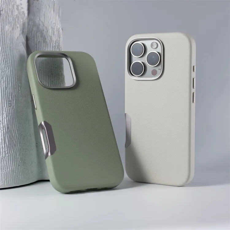 全包适用iPhone16ProMax情侣小众素皮磁吸苹果16纯色防摔保护套