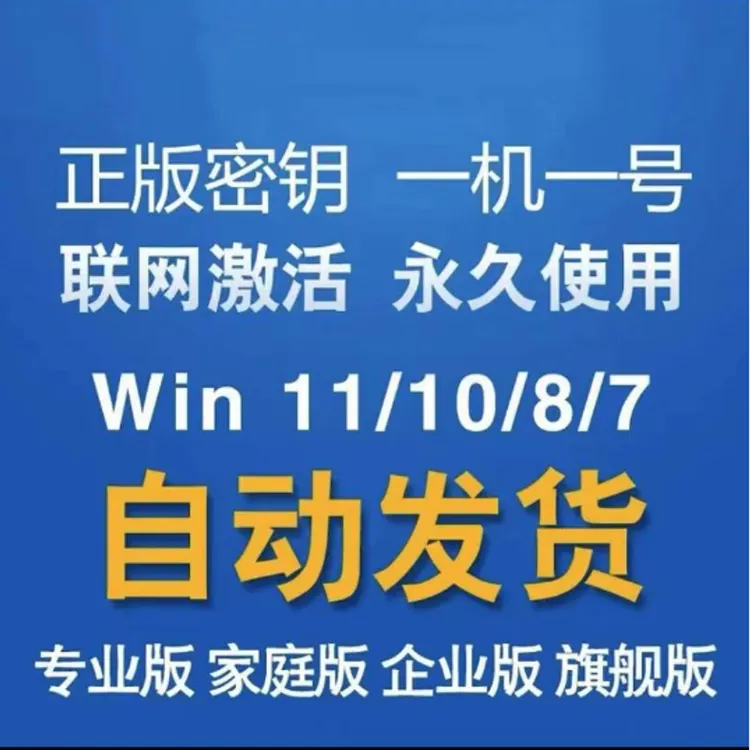 win10激活码windows10激活密钥专业版11家庭企业win7旗舰永久系统