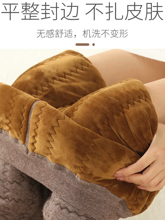 塞上驼高腰保暖裤男士棉裤加肥成人驼绒棉裤特厚纯色加厚冬季保暖