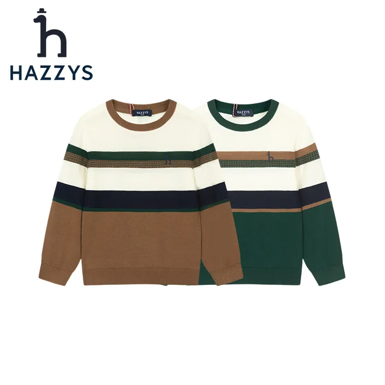 Hazzys/哈吉斯品牌童装【达人专属】男童套头线衣休闲时尚长袖经典