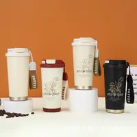 铃兰花保温杯高颜值316不锈钢内胆双饮咖啡吸管泡茶水杯新款
