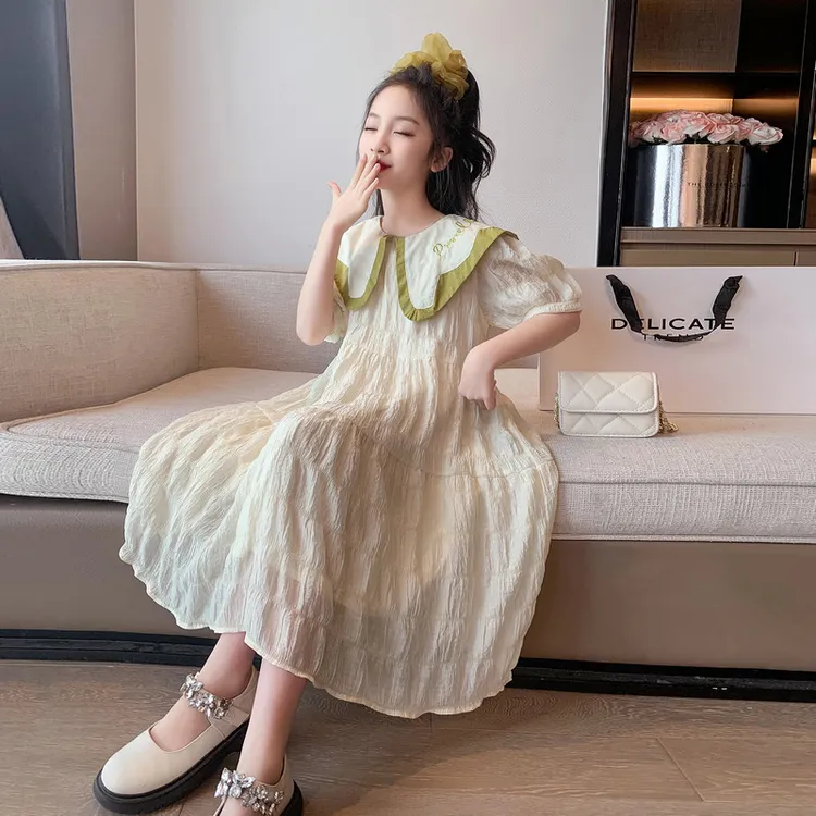 女童连衣裙夏季2025新款爆款洋气儿童裙子气质宽松大童甜美公主裙