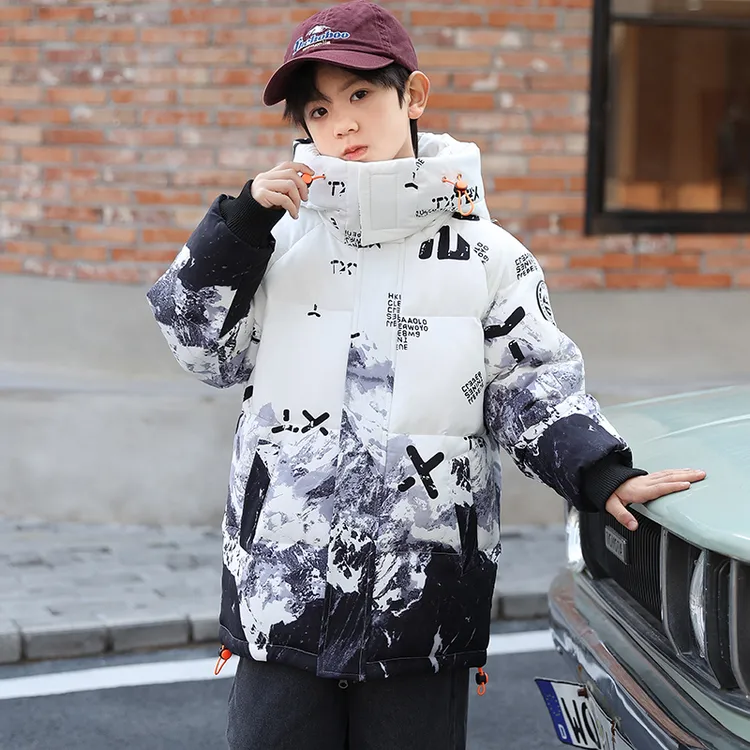 儿童羽绒服2025新款帅气男童中大童中长款加厚冬季白鸭绒保暖外套