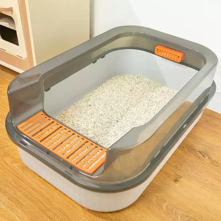 多可特半封闭式猫砂盆高围栏防溅大号猫咪厕所用品