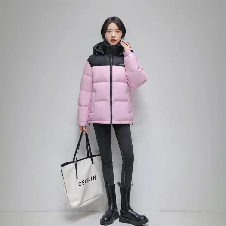 YAYA/鸭鸭【轻奢2.0樱花粉蒂芙尼绿白】连帽可拆卸男女款加厚羽绒服