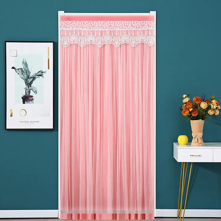 【珍珠】布帘防蚊帘门帘隔断帘免打孔家用挡风不透人床头罩保护套