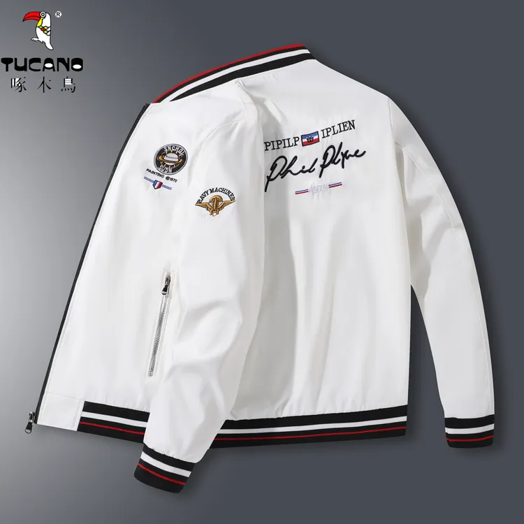 TUCANO/啄木鳥春秋冬季男士休闲修身时尚潮流刺绣棒球领夹克外套