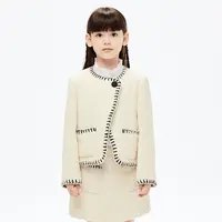 littlemoco童装24春新款女童小香风长袖外套西装夹克#KBD1JKT003