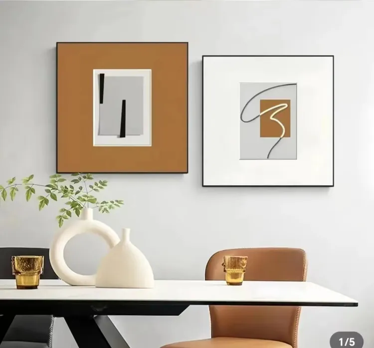 餐厅画铝合金时尚轻奢质感多色耐用纹理璀璨生活展示防水装裱实物
