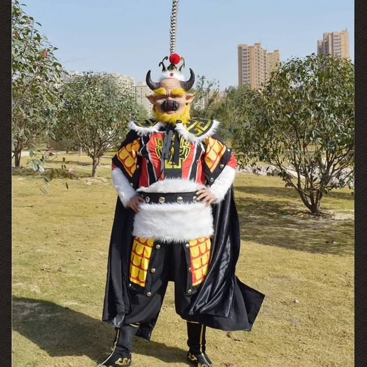 西游记2024新款西游记大力牛魔王表演出服装道具面具头饰靴子刀