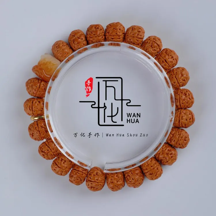 [万化手作]五瓣树王 醒狮 金刚菩提 22籽焦糖 白玉菩提小金刚手串