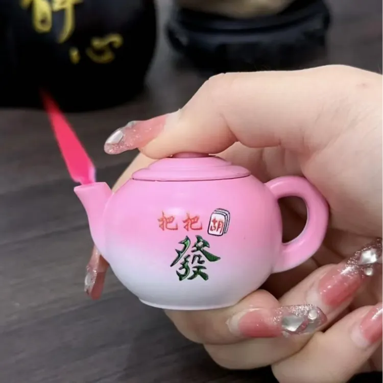 夜光麻将把把壶把把胡防风打火机网红国潮创意摆件充气奇葩打火机