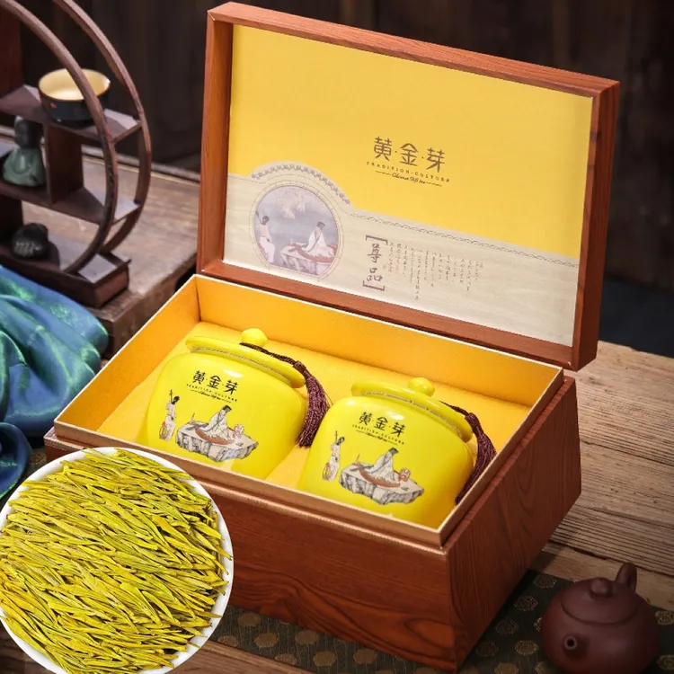 浙江安吉绿茶黄金芽白茶高档茶叶礼盒装 节日送长辈定制logo送礼
