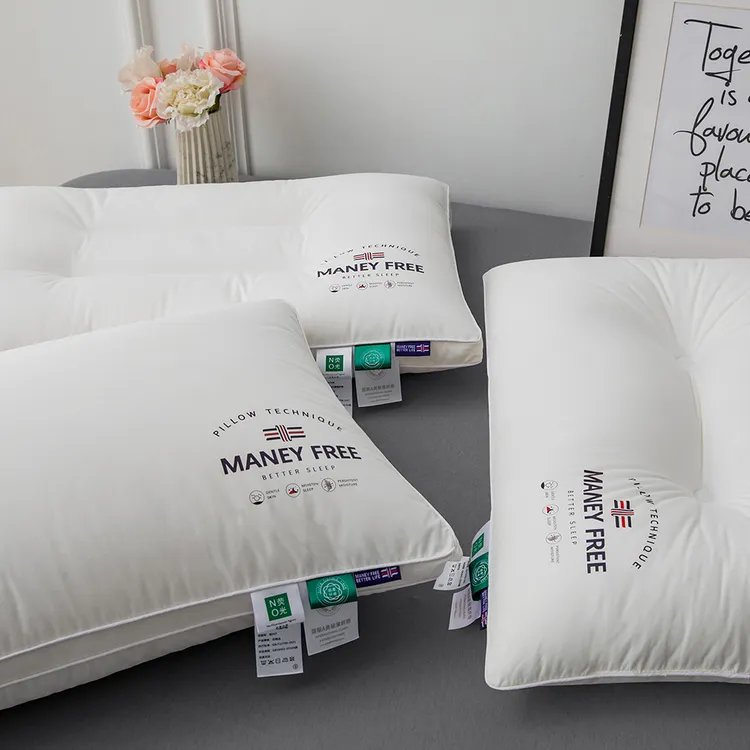 新疆长绒棉全棉助睡眠护颈枕头柔软透气酒店枕芯宿舍家用抑菌防螨