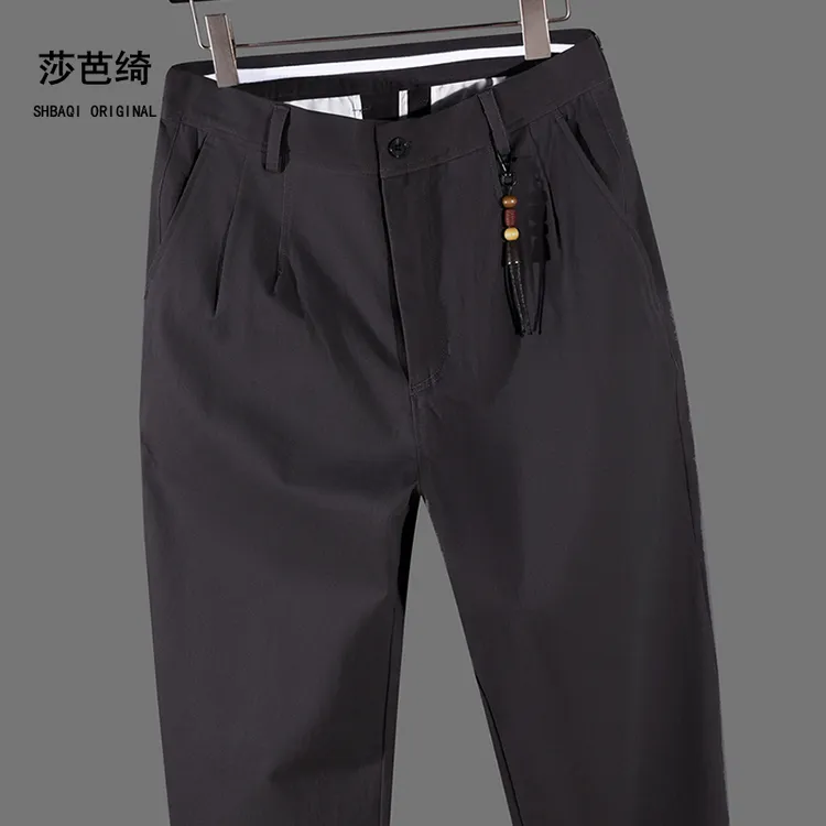 莎芭绮秋冬厚款男装工装锥形休闲长裤子直筒百搭弹力男宽松休闲裤