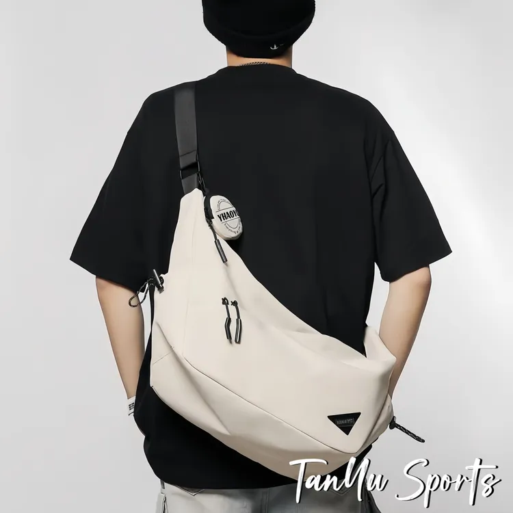 探屿时尚百搭斜挎包男女街头风轻便饺子包学生通勤运动单肩包腰包