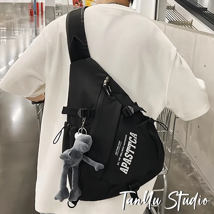 探屿大容量多功能运动斜挎包骑行包包学生休闲单肩后背包胸包男女