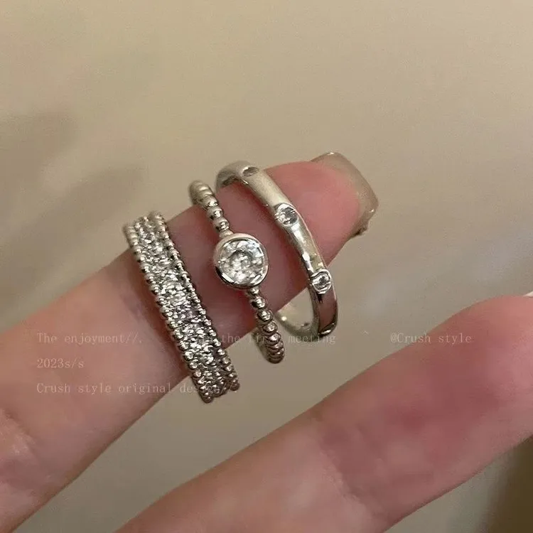 素圈金属开口戒指女小众设计高级感食指戒简约冷淡风指环