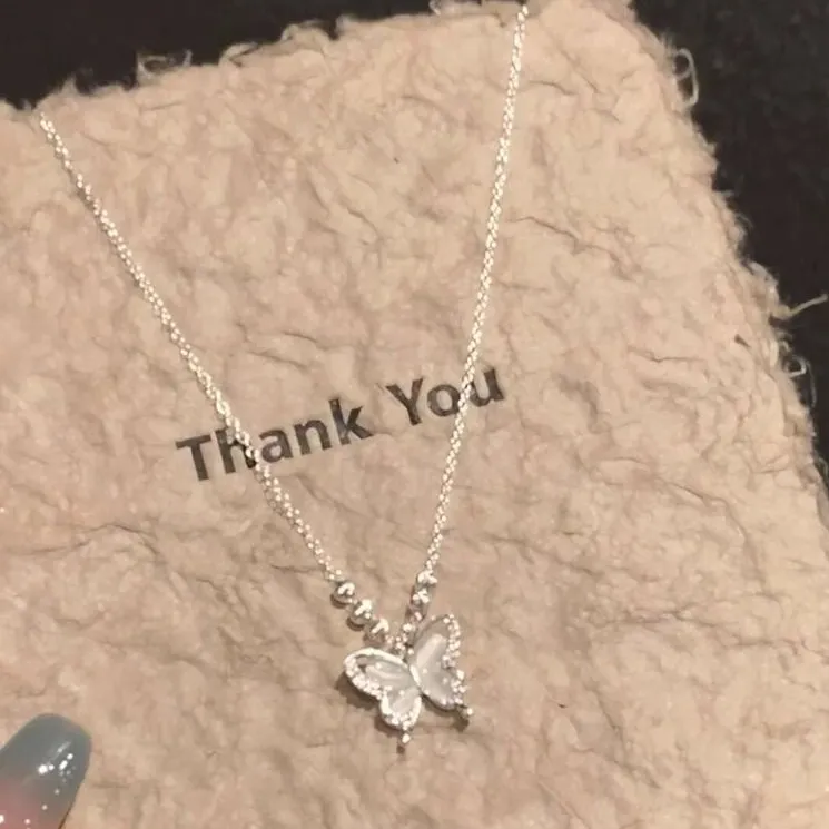 「月光诗集」冷淡风冰透蝴蝶项链精致高颜值配裙子锁骨链女
