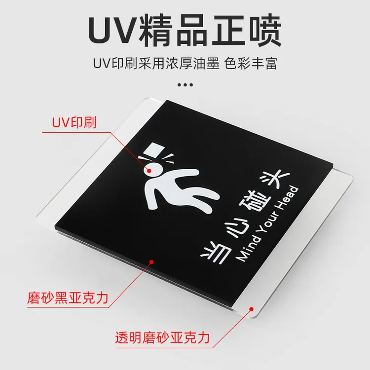 亚克力标识牌 男女洗手间指示牌 禁止吸烟随手关门提示牌请勿标志
