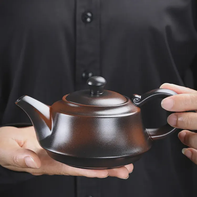 紫陶如意茶壶全手工星点凤鸣壶建水大容量紫陶壶高档家用茶具套装