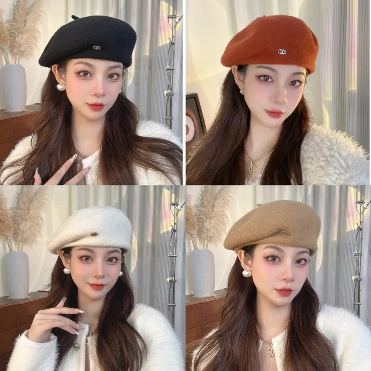 【高定设计】秋冬百搭显脸小贝雷帽日系小标定型帽子A28