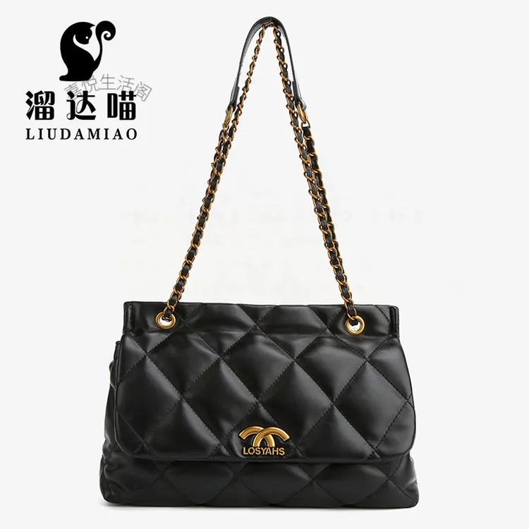 菱格链条单肩包2024新款秋冬时尚质感女士斜挎包小香风轻奢百搭